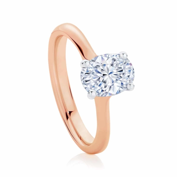 Oval Cut Engagement Ring Rose Gold | Oval Solitaire