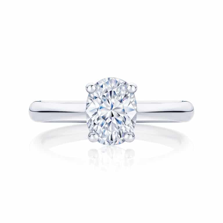 Oval Cut Engagement Ring White Gold | Oval Solitaire