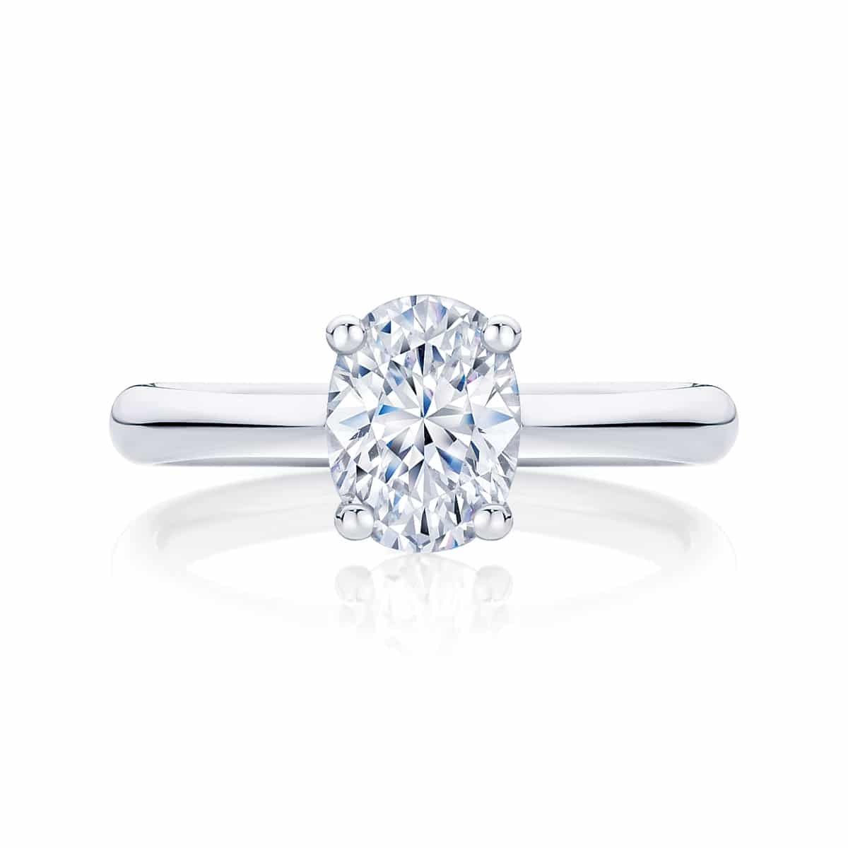 Oval Cut Engagement Ring White Gold | Oval Solitaire