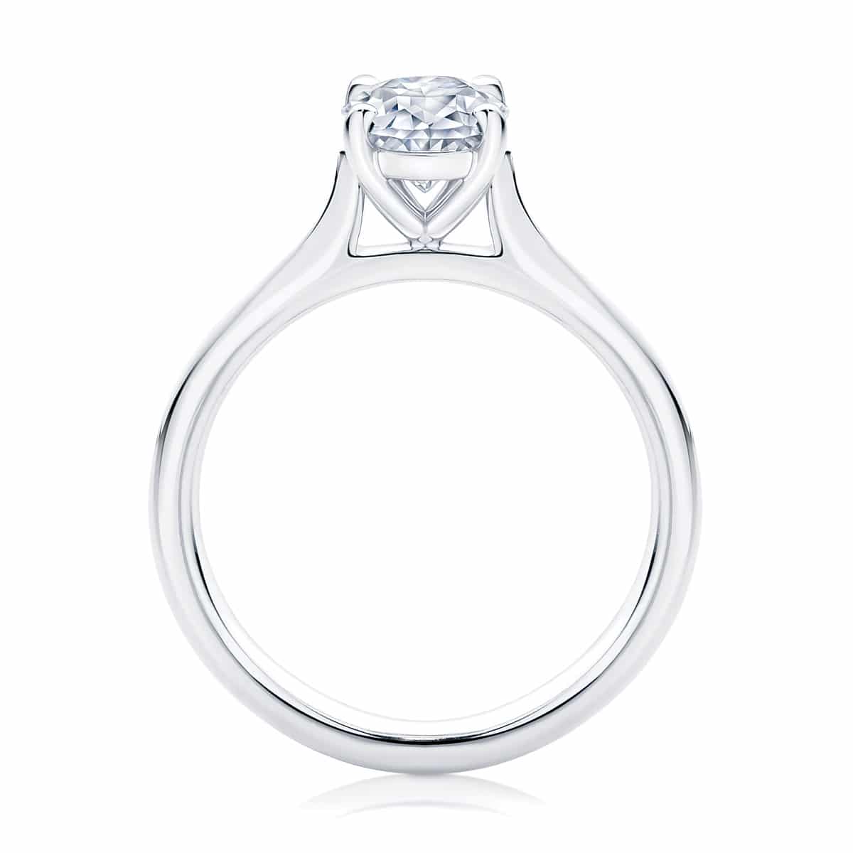 Oval Cut Engagement Ring White Gold | Oval Solitaire