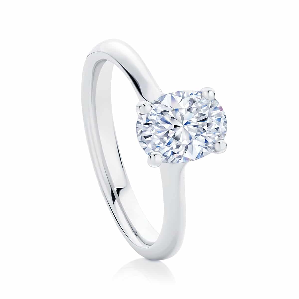 Oval Cut Engagement Ring White Gold | Oval Solitaire