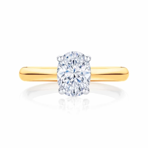 Oval Cut Engagement Ring Yellow Gold | Oval Solitaire
