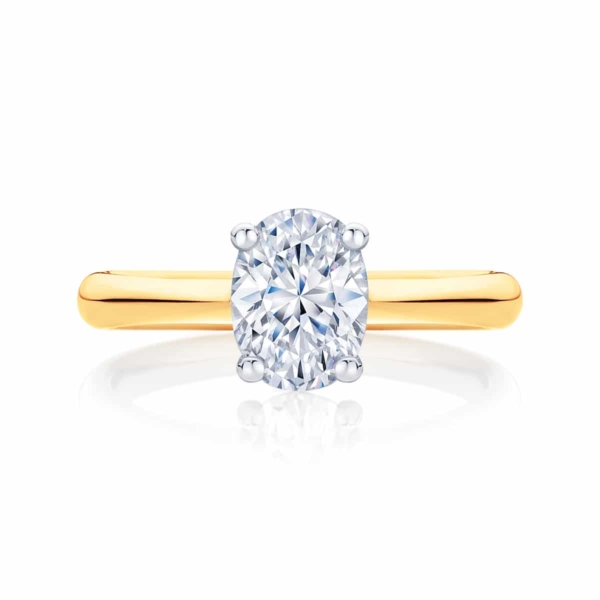 Oval Cut Engagement Ring Yellow Gold | Oval Solitaire