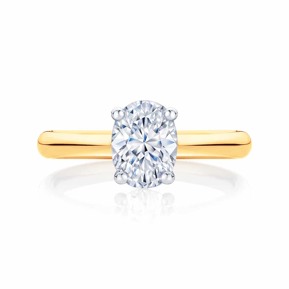 Oval Cut Engagement Ring Yellow Gold | Oval Solitaire