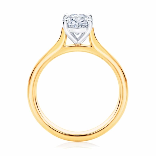 Oval Cut Engagement Ring Yellow Gold | Oval Solitaire