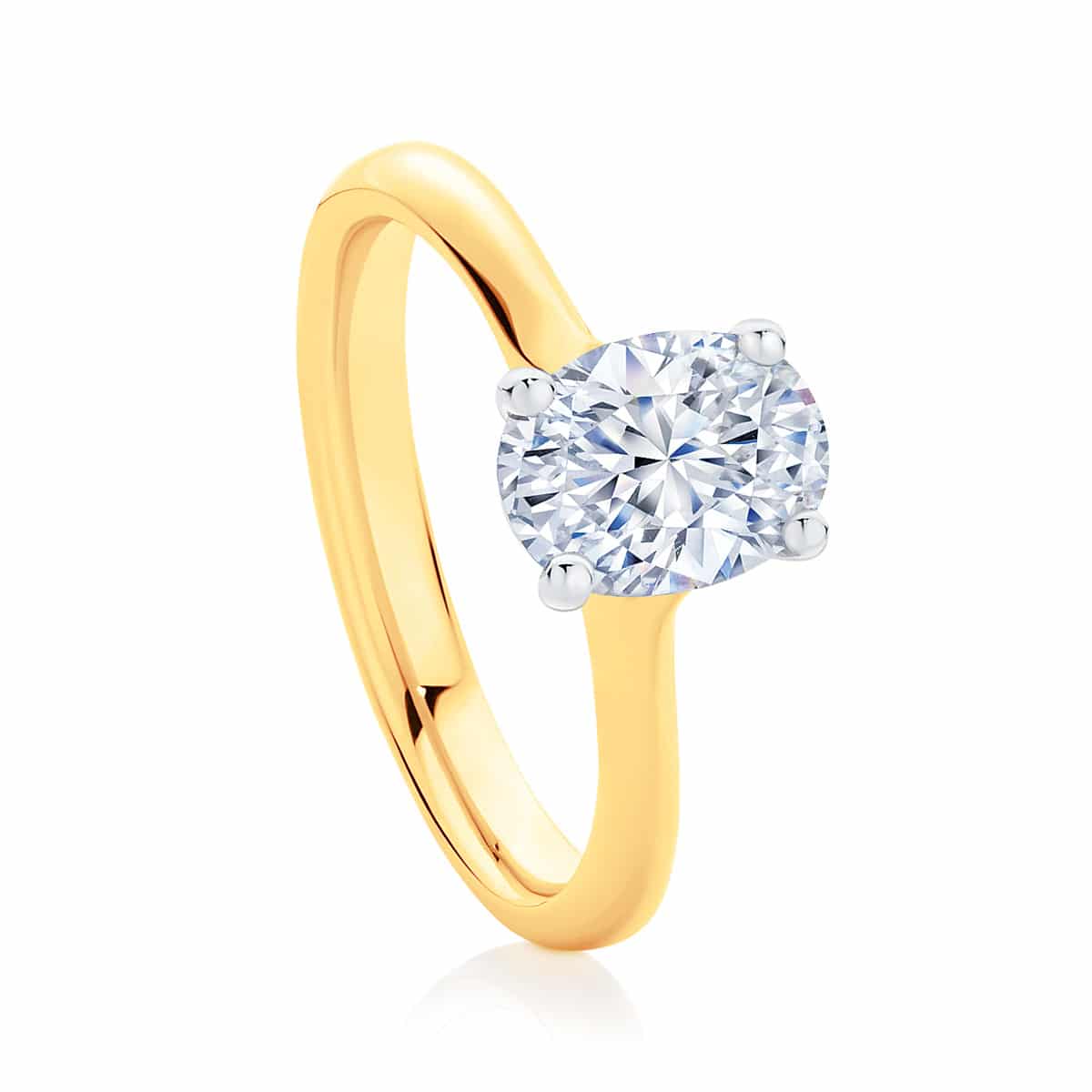 Oval Cut Engagement Ring Yellow Gold | Oval Solitaire