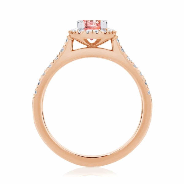 Oval Halo Engagement Ring Rose Gold | Peach Rosetta