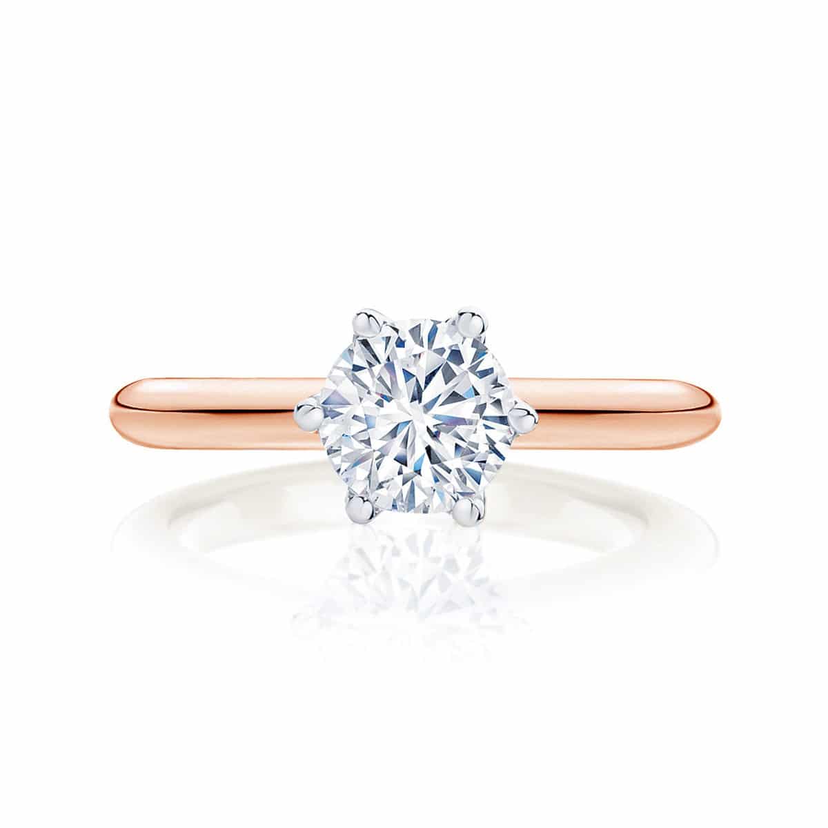 Round Solitaire Engagement Ring Rose Gold | Pirouette