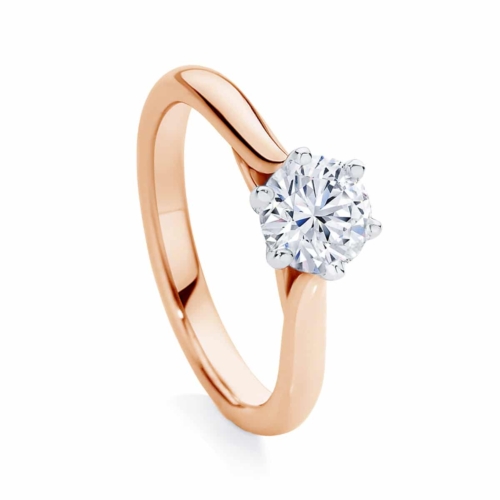Round Solitaire Engagement Ring Rose Gold | Pirouette