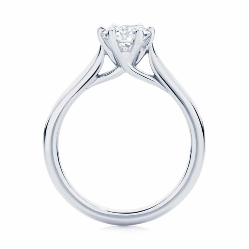 Round Solitaire Engagement Ring White Gold | Pirouette