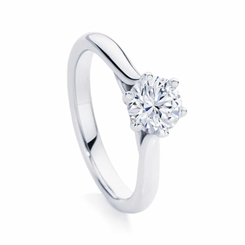 Round Solitaire Engagement Ring White Gold | Pirouette