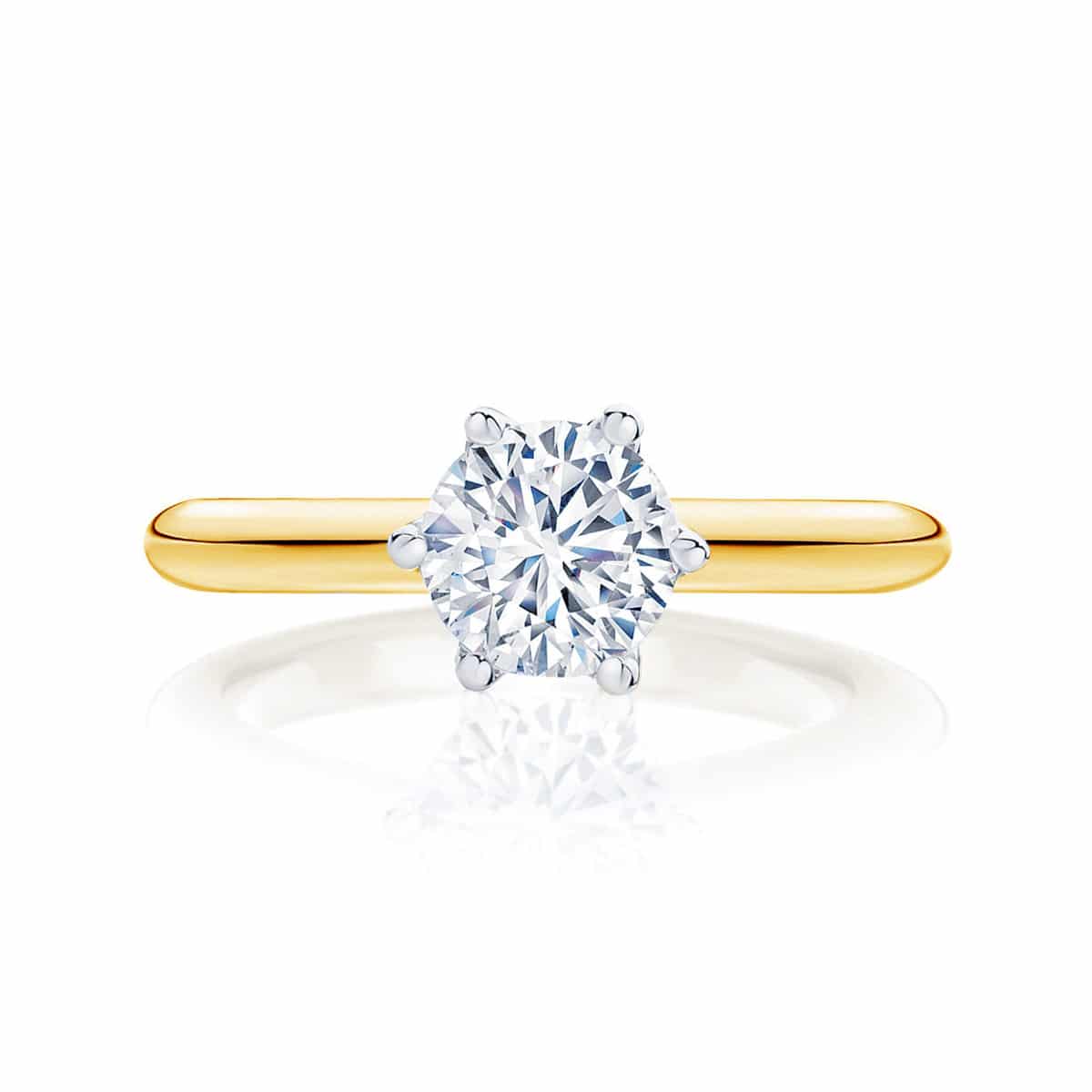 Round Solitaire Engagement Ring Yellow Gold | Pirouette