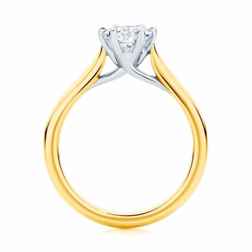 Round Solitaire Engagement Ring Yellow Gold | Pirouette