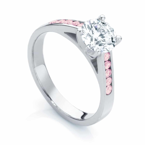 Pink Sapphire Engagement Ring Platinum| Poppy III