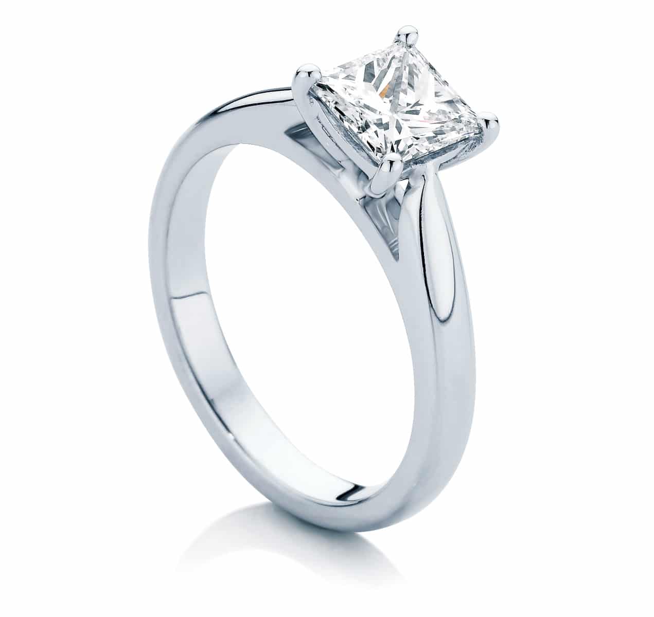 Princess Solitaire Engagement Ring Platinum | Principessa