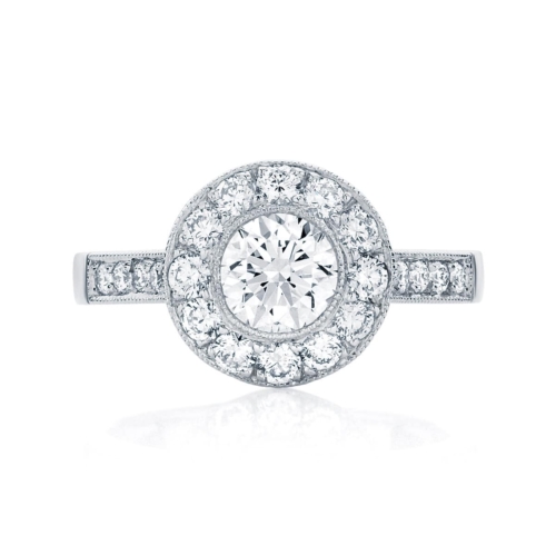 Round Halo Engagement Ring Platinum | Purity