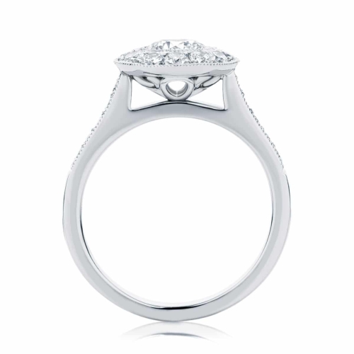 Round Halo Engagement Ring Platinum | Purity