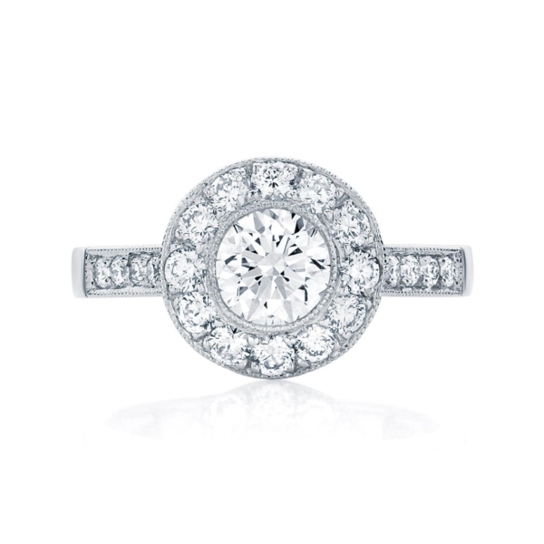 Round Halo Engagement Ring White Gold | Purity