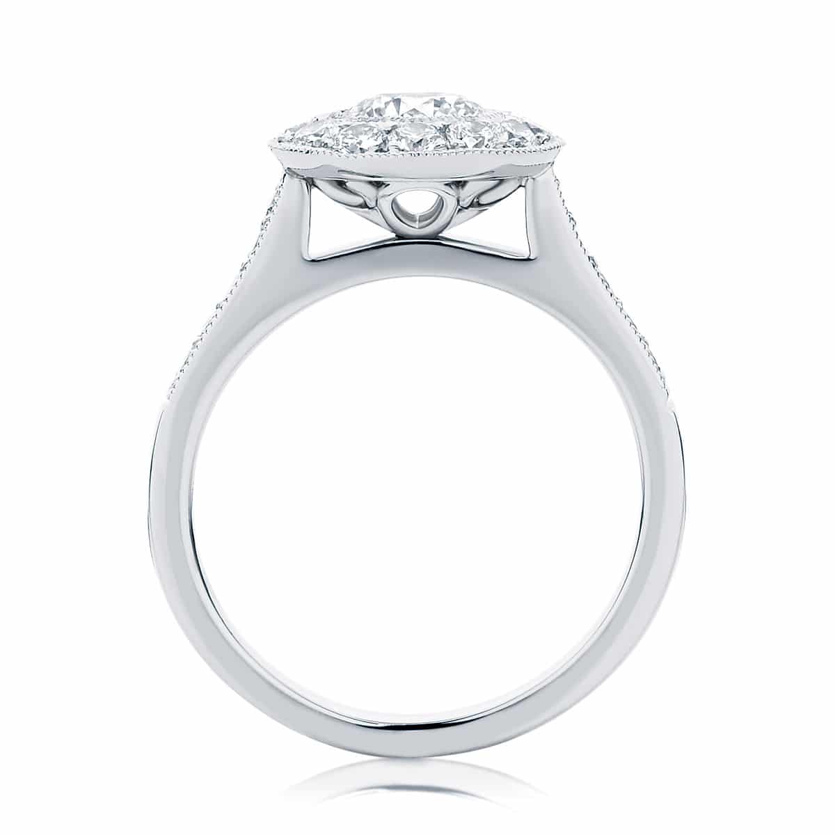 Round Halo Engagement Ring White Gold | Purity