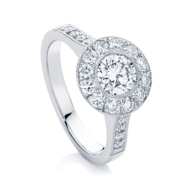 Round Halo Engagement Ring White Gold | Purity
