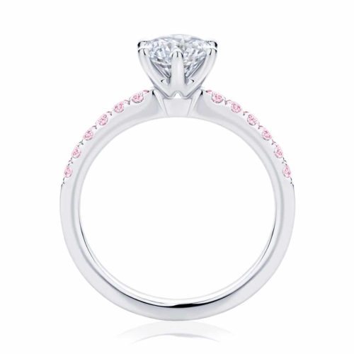 Round Side Stones Engagement Ring Platinum | Rose Amore