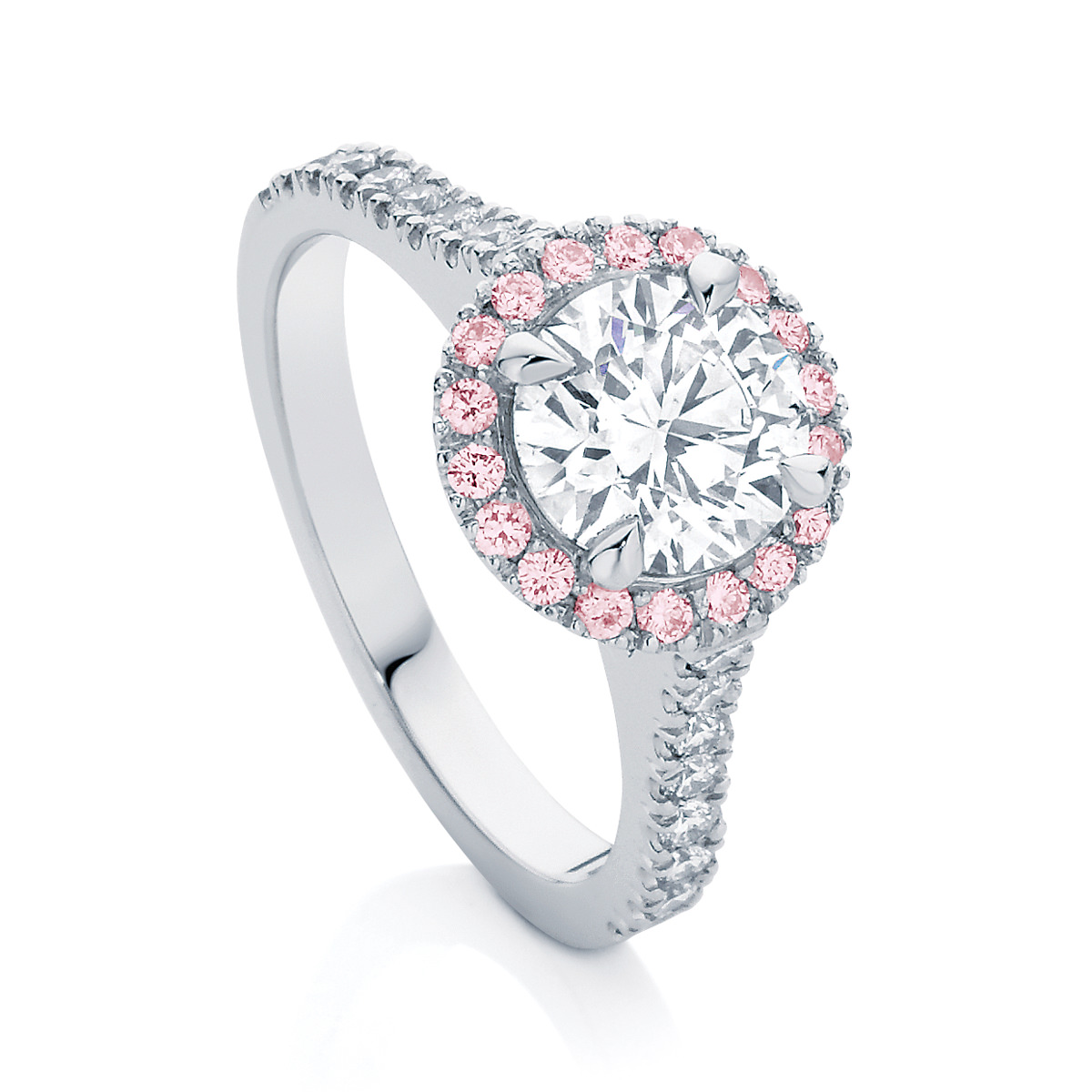 Round Halo Engagement Ring Platinum | Rosetta (Brilliant) IV