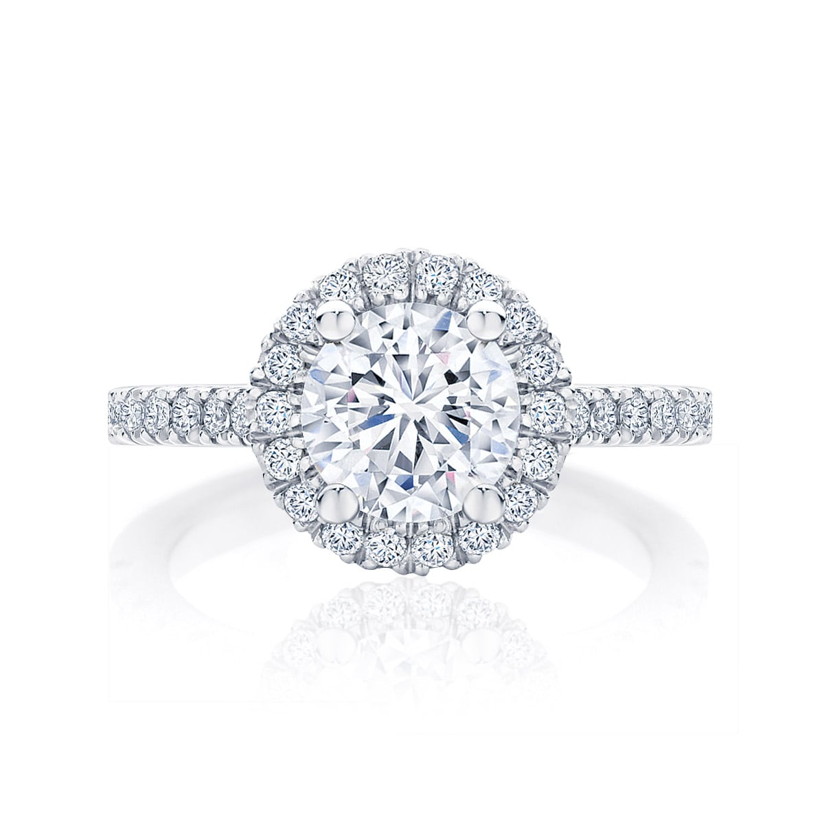 Round Halo Engagement Ring Platinum | Rosetta (Brilliant)