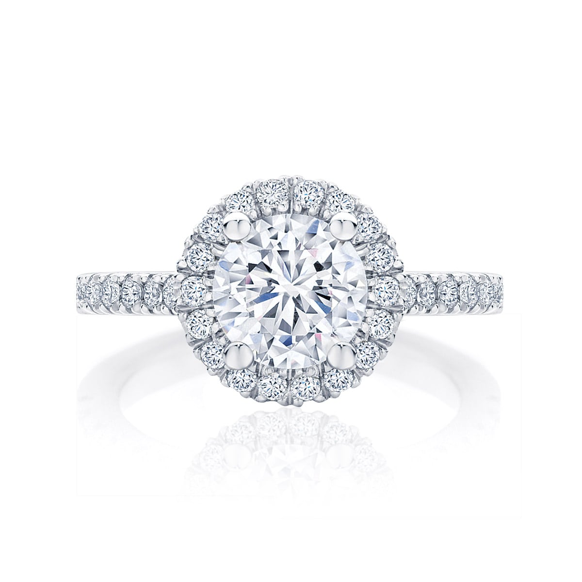 Round Halo Engagement Ring Platinum | Rosetta (Brilliant)