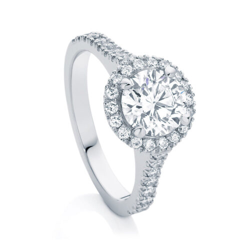 Round Halo Engagement Ring Platinum | Rosetta (Brilliant)