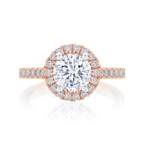 Round Halo Engagement Ring Rose Gold | Rosetta (Brilliant)