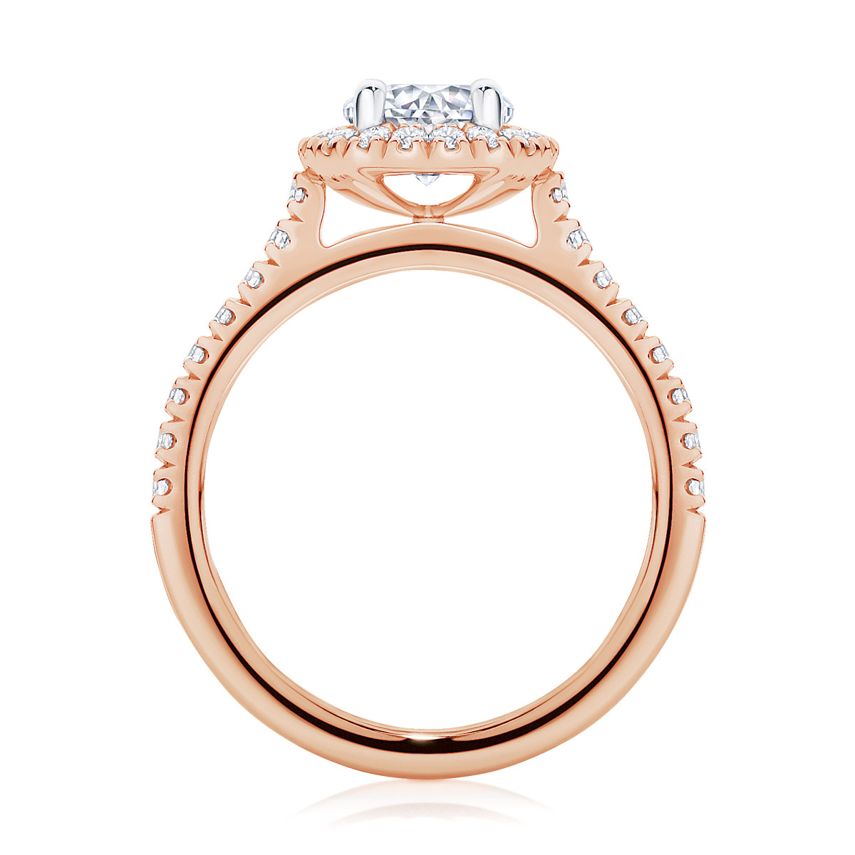Round Halo Engagement Ring Rose Gold | Rosetta (Brilliant)