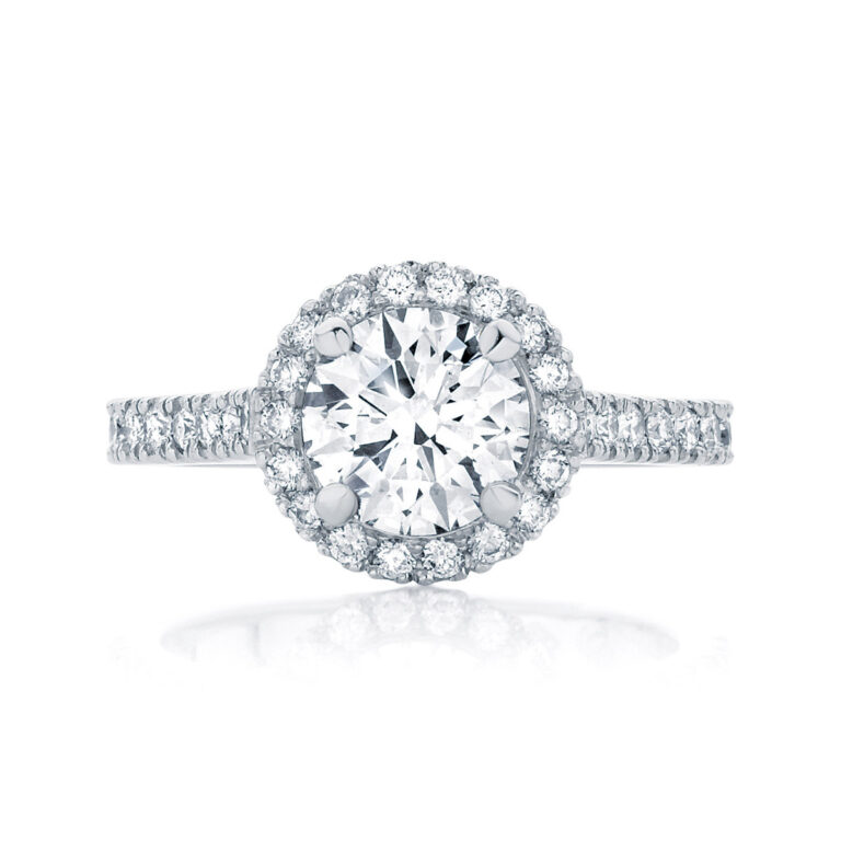 Round Halo Engagement Ring White Gold | Rosetta (Brilliant)