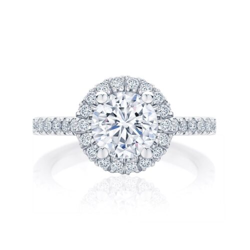 Round Halo Engagement Ring White Gold | Rosetta (Brilliant)