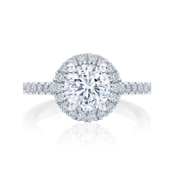 Round Halo Engagement Ring White Gold | Rosetta (Brilliant)