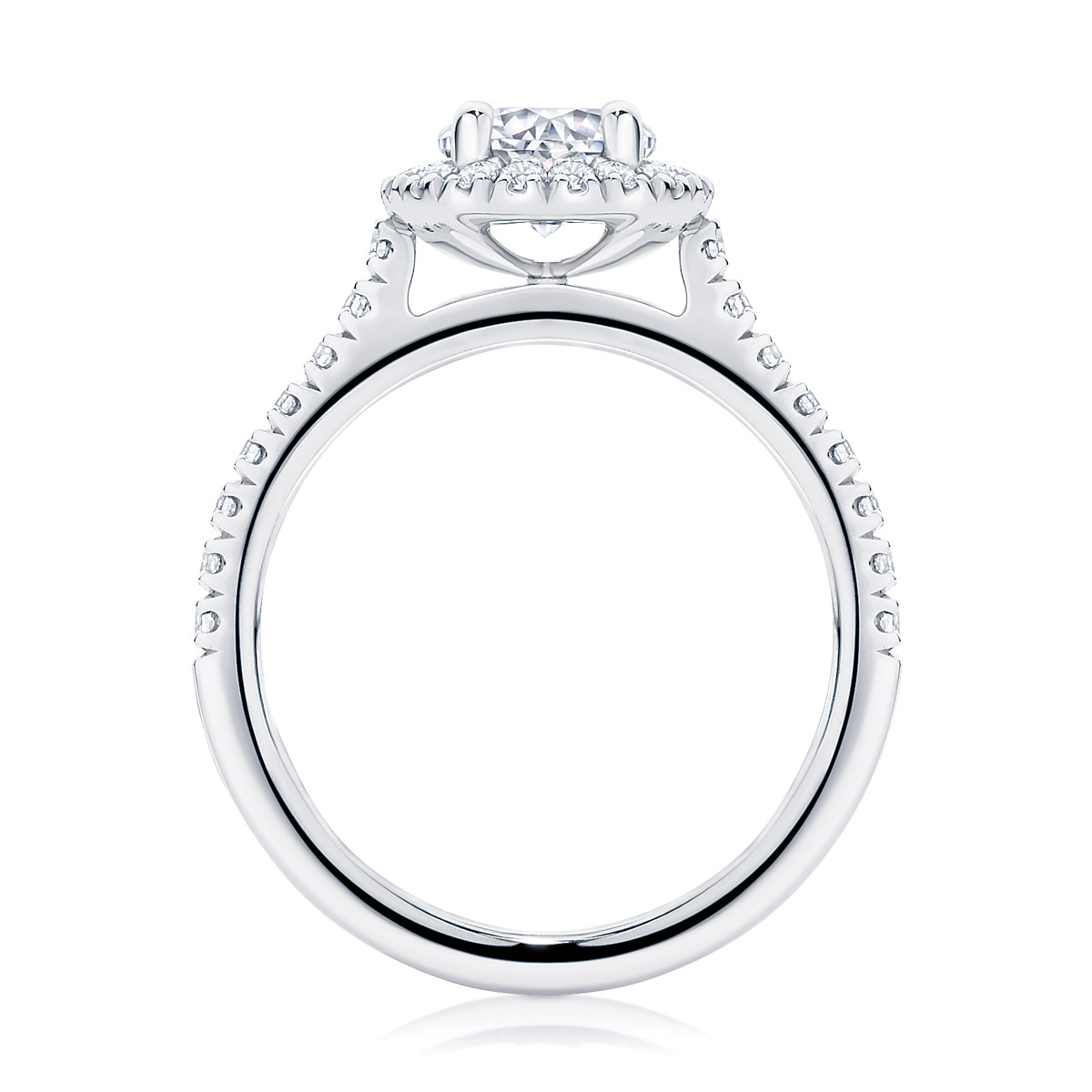 Round Halo Engagement Ring White Gold | Rosetta (Brilliant)