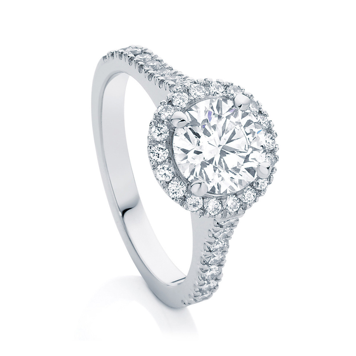 Round Halo Engagement Ring White Gold | Rosetta (Brilliant)