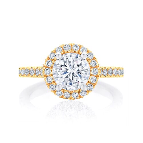 Round Halo Engagement Ring Yellow Gold | Rosetta (Brilliant)