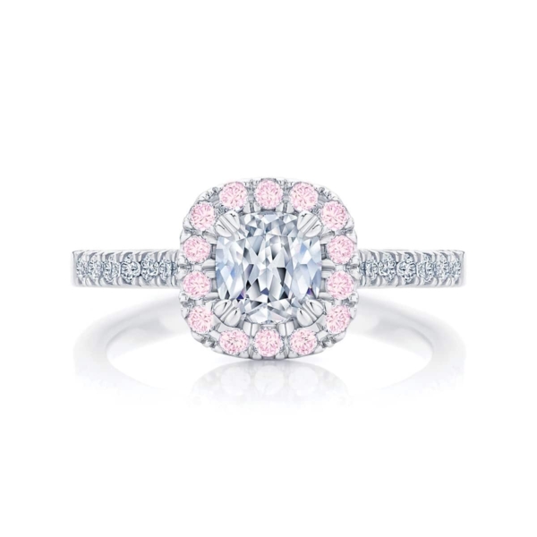 Cushion Cut Engagement Ring Platinum | Rosetta III