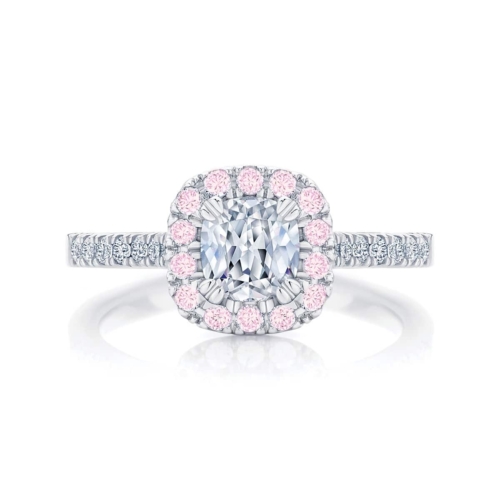 Cushion Cut Engagement Ring Platinum | Rosetta IV
