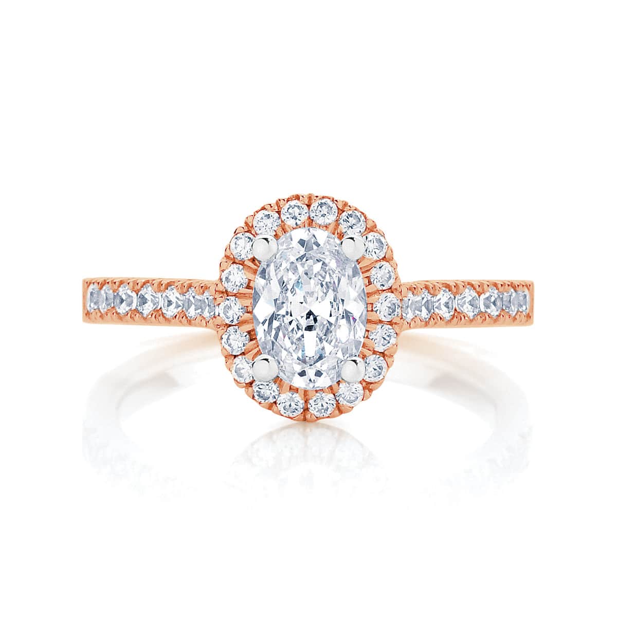 Oval Halo Engagement Ring Rose Gold | Rosetta (Oval)