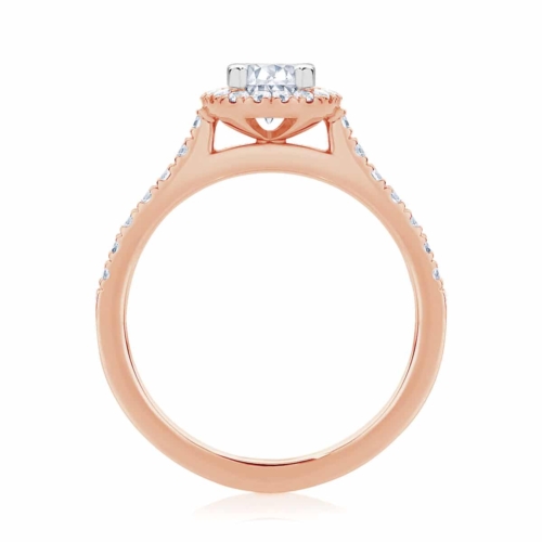 Oval Halo Engagement Ring Rose Gold | Rosetta (Oval)