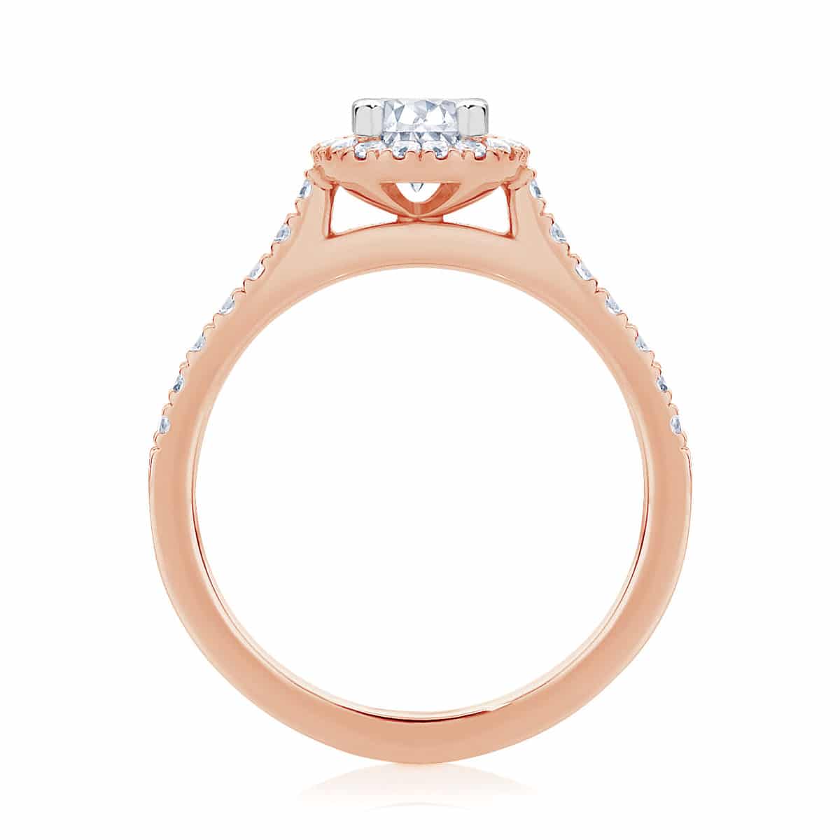 Oval Halo Engagement Ring Rose Gold | Rosetta (Oval)