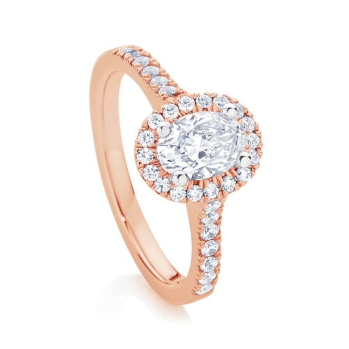 Oval Halo Engagement Ring Rose Gold | Rosetta (Oval)