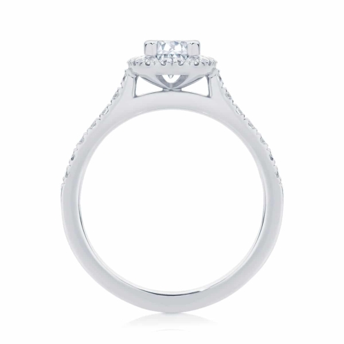Halo Engagement Ring White Gold | Rosetta (Oval)
