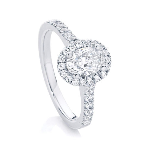 Halo Engagement Ring White Gold | Rosetta (Oval)