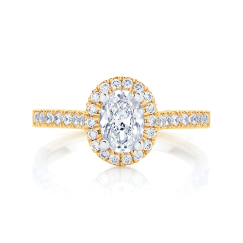 Oval Halo Engagement Ring Yellow Gold | Rosetta (Oval)