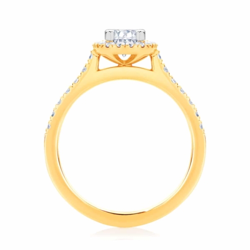 Oval Halo Engagement Ring Yellow Gold | Rosetta (Oval)