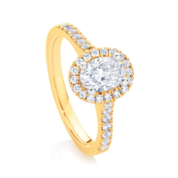 Oval Halo Engagement Ring Yellow Gold | Rosetta (Oval)