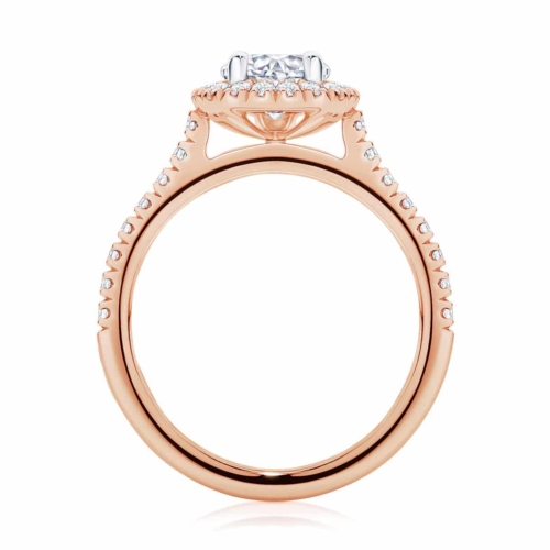 Pear Halo Engagement Ring Rose Gold | Rosetta (Pear)