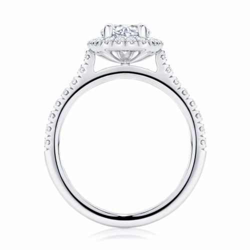 Pear Halo Engagement Ring White Gold | Rosetta (Pear)